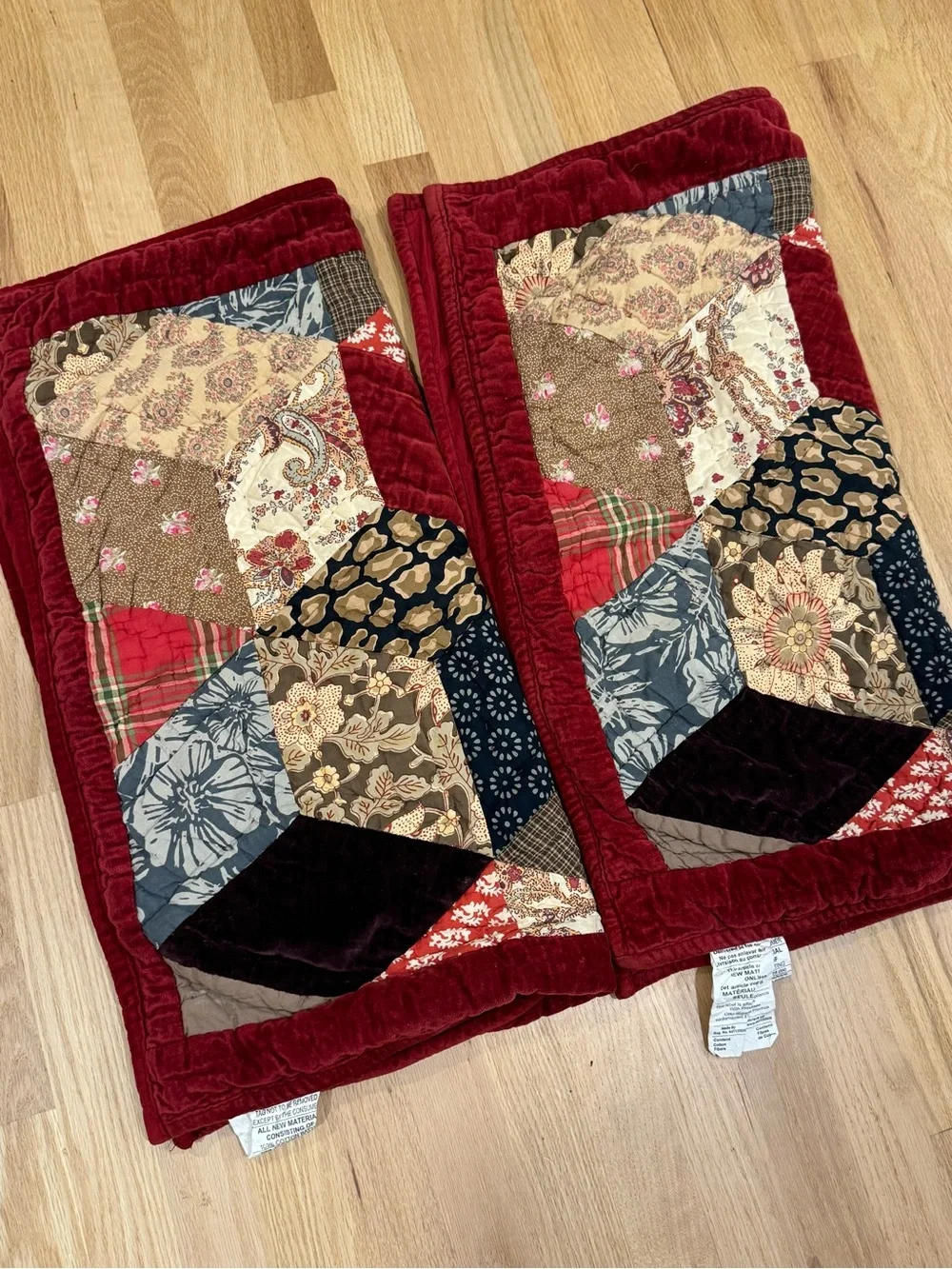 RARE ~ Pottery Barn Patchwork Bandana 2/ Quilt Shams